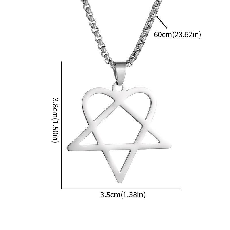 Hollow Out Love Triangle Minimalist Necklace steel color