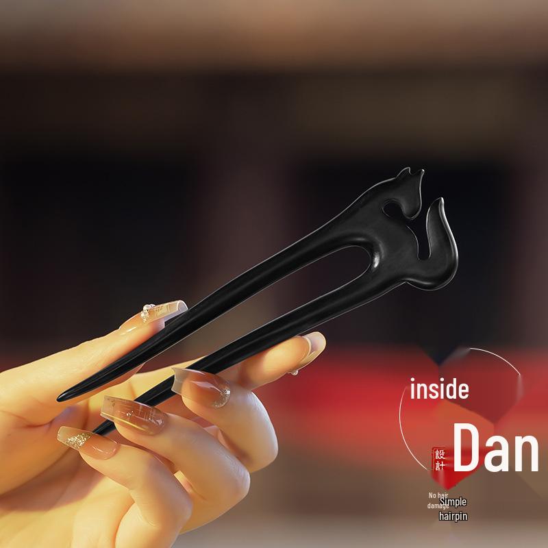 U-Shaped Ebony Hair Stick: Elegant Chinese Style Bun Hairpin & Styling Accessory