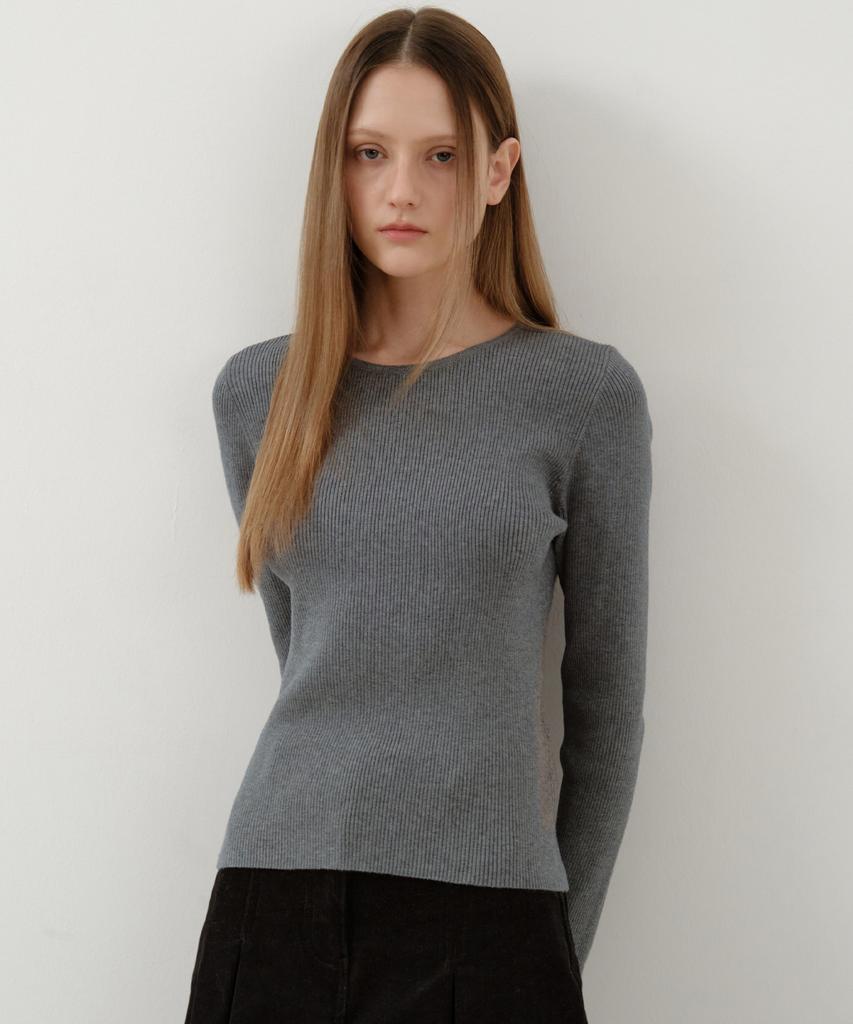 Wednesday Oasis For Woman Jane Round Neck Washable Knit_Gray(Wc25-Kn34)