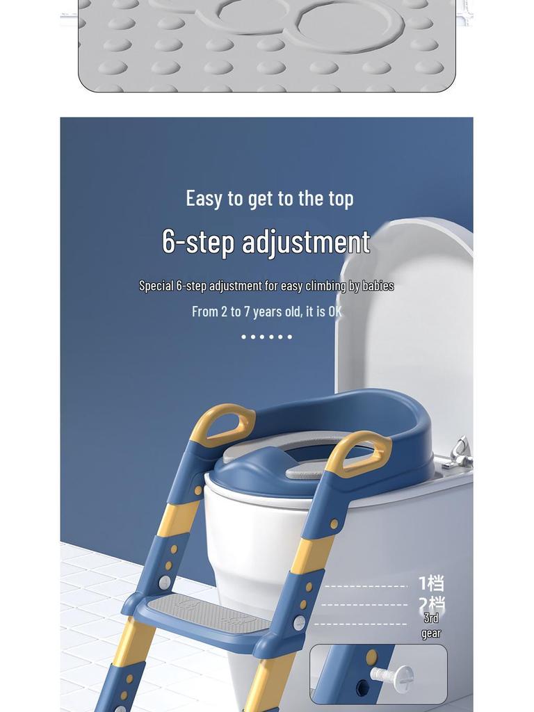 Foldable Children's Potty Training Ladder with Handrails - Step Stool for Boys and Girls