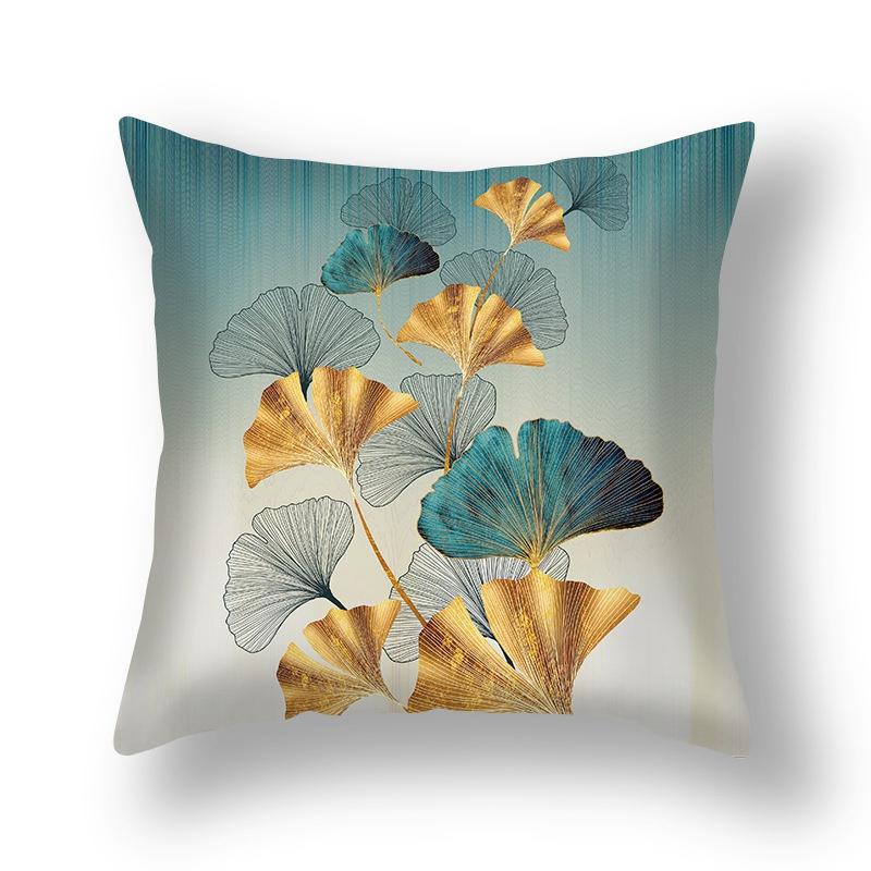 Pouzdro na polštáře Ginkgo Leaves Polyester Krátký plyš Moderní Květinové Polštáře na židle Pouzdro Dekor do obývacího pokoje Polštáře na polštář 1ks Pouze povlak na polštář