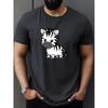 Cute Cartoon Zebra Graphic Tee Men's Round Neck Short Sleeve T-Shirt Breathable Cotton Daily Wear