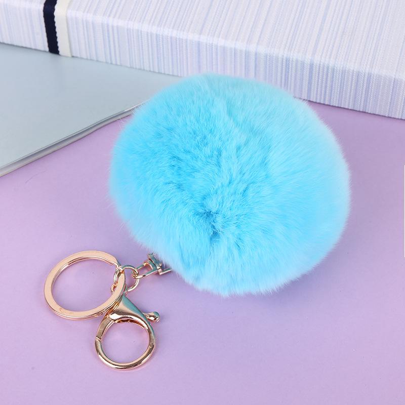 Creative Imitation Rex Rabbit Fur Ball Keychain - Plush Bag and Car Pendant Gift