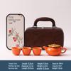 TLAKEHO Auspicious Persimmon Ceramic Travel Tea Set