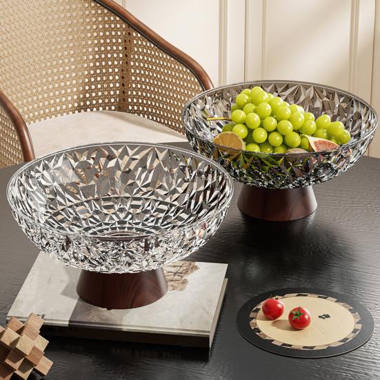 Fruit Bowl Snack Candy Tray Plastic Serving Tray for Snacks Nuts Candy Dried Fruit Plate Elegant Home Decor for Living Room Party Gifting