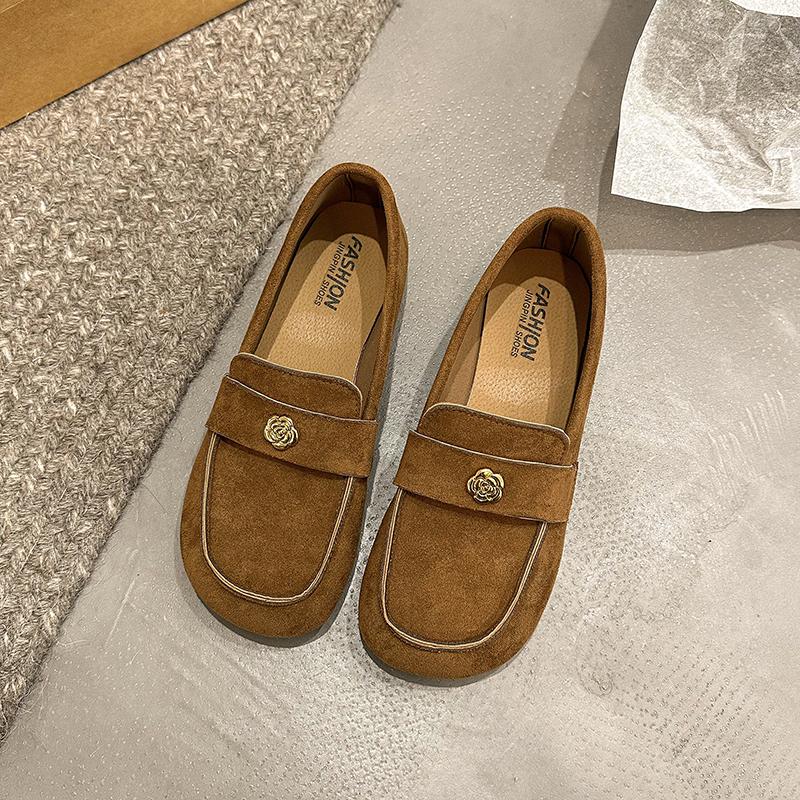 

Новые весенние женские туфли на плоской подошве с круглым носком, с мелким вырезом, на низком каблуке, лоферы, легкие, удобные, для отдыха, модные, противоскользящие туфли для женщин 42 жёлтый