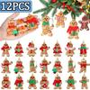 12/6 ks Vánoční perníkový panáček Ozdoby na zavěšení na stromek Veselé Vánoční Dekorace Papírový přívěsek Nový rok Vánoce Navidad Dárek