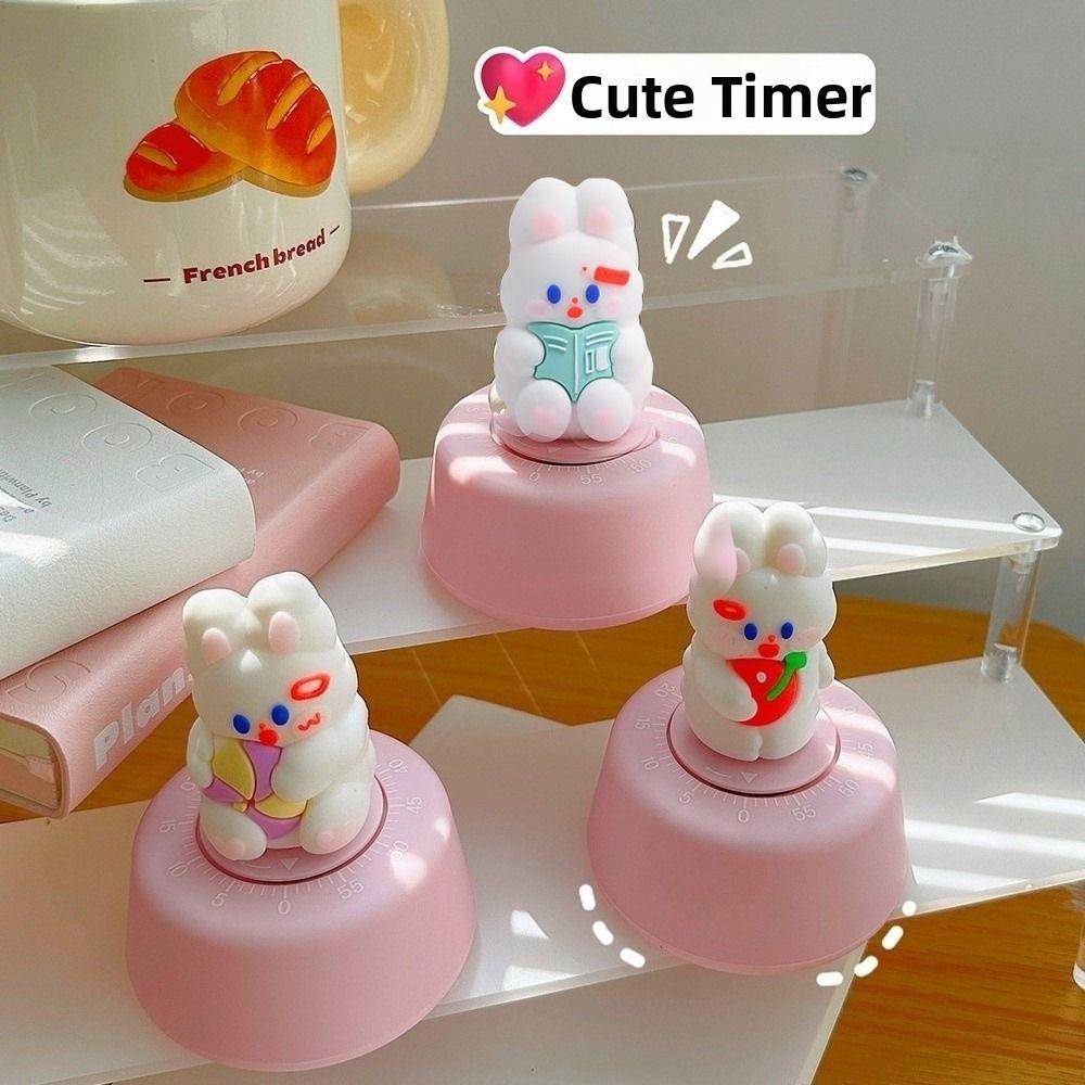 Cute Mechanical Kitchen Timer 60 Minute Cooking Timer Portable Rabbit Timer Reminder Tool