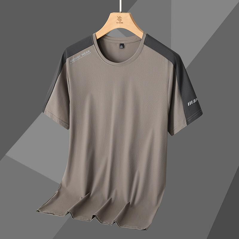 Ice Silk Outdoor Quick Drying Clothes, Short Sleeved T-shirts, Summer Plus Size Sports and Leisure Running Fitness Clothes