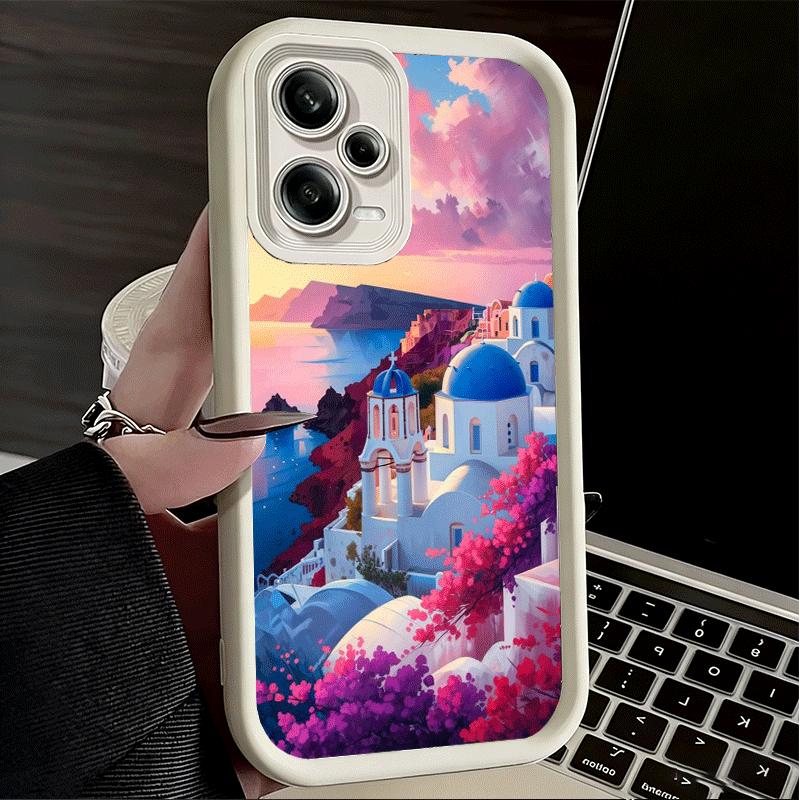 Santorini Greece Summer Soft Phone Case for Xiaomi Poco X7 X6 X5 Pro X4 Gt X3 F7 Ultra M8 M7 Redmi 15C 15 14C 13 13C 12 12C 10 1