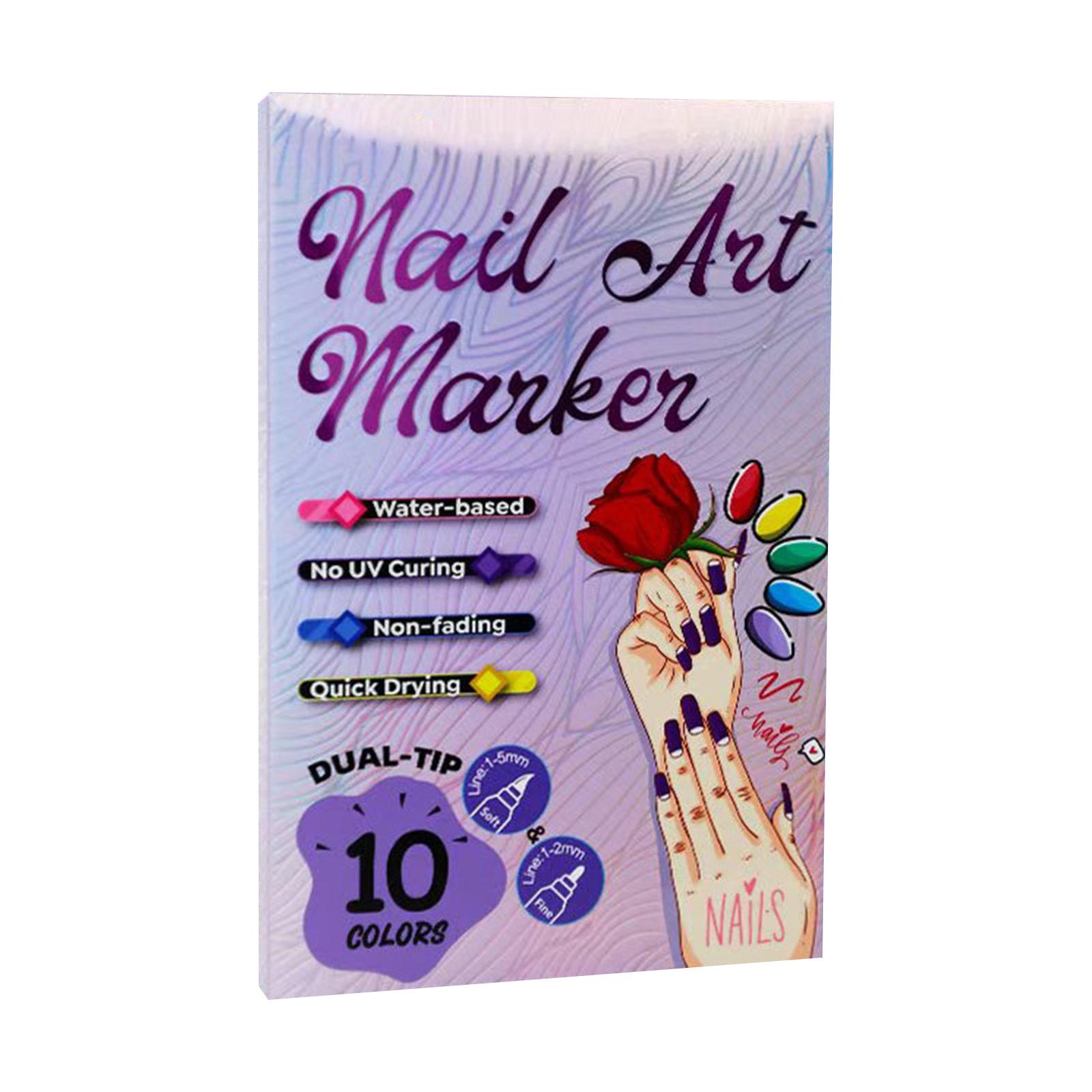 

Drawing Pen, Nail Painting Pen, DIY , Quick-drying, Colored Pen For Drawing Flowers And Outlining (10 Colors30ml) One Size фіолетовий