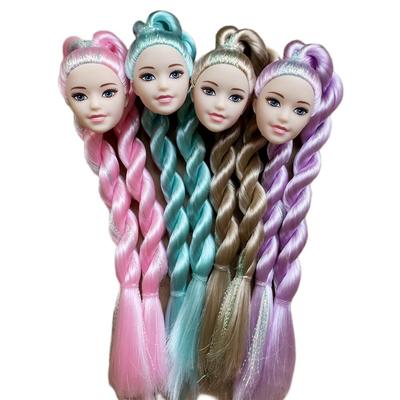 1/6 Doll Heads Asian Face Mold Super White Skin Tone Fashion Big Braid Doll Head DIY Toy Parts Girls Birthday Gifts