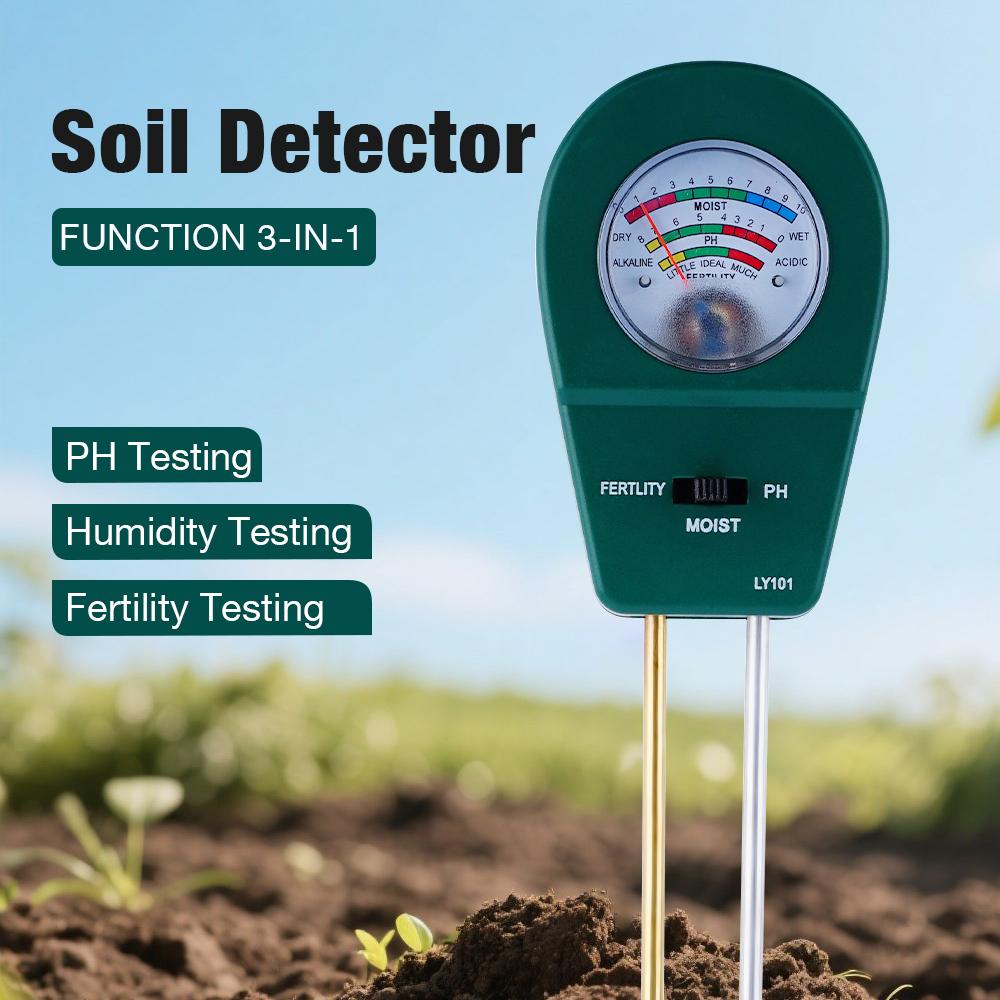 3 in 1 Soil PH Meter Moisture Temp PH Tester Humidity Sunlight Garden Flowers Moist Detector Soil Moisture Sensor Meter