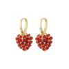Geometric Heart Dangle Earrings With Water Diamond For Evening Party And Gift For Women