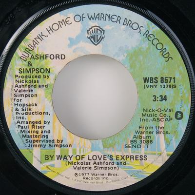 7inch Record ASHFORD & SIMPSON - By Way Of Love's Express WBS8571 Warner Bros. Re 1977 US Soul/Funk Used