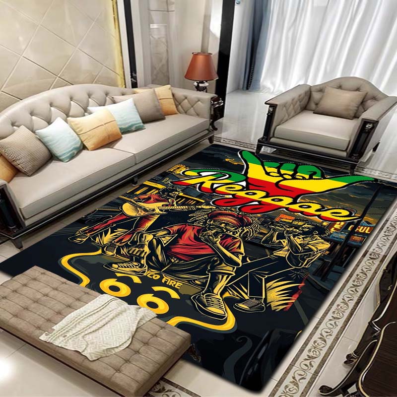 Bob Marley Album Carpet Reggae Music Jamaican Style 3D Flannel Carpet Home Living Room Bedroom Decoration Bathroom Carpet Gift