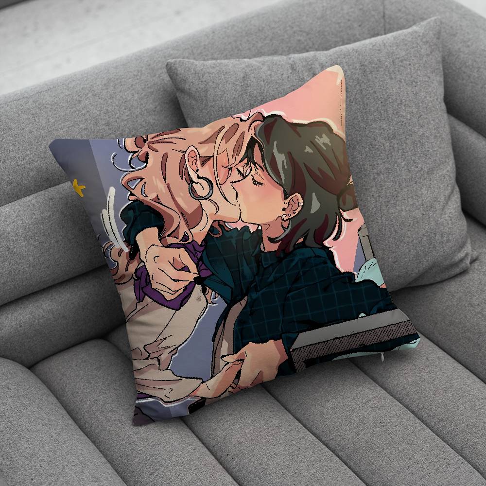 AAya Oosawa And MMitsuki Koga Print Pattern Sofa Cushion Cover Pillowcase Home Party Car Bedding
