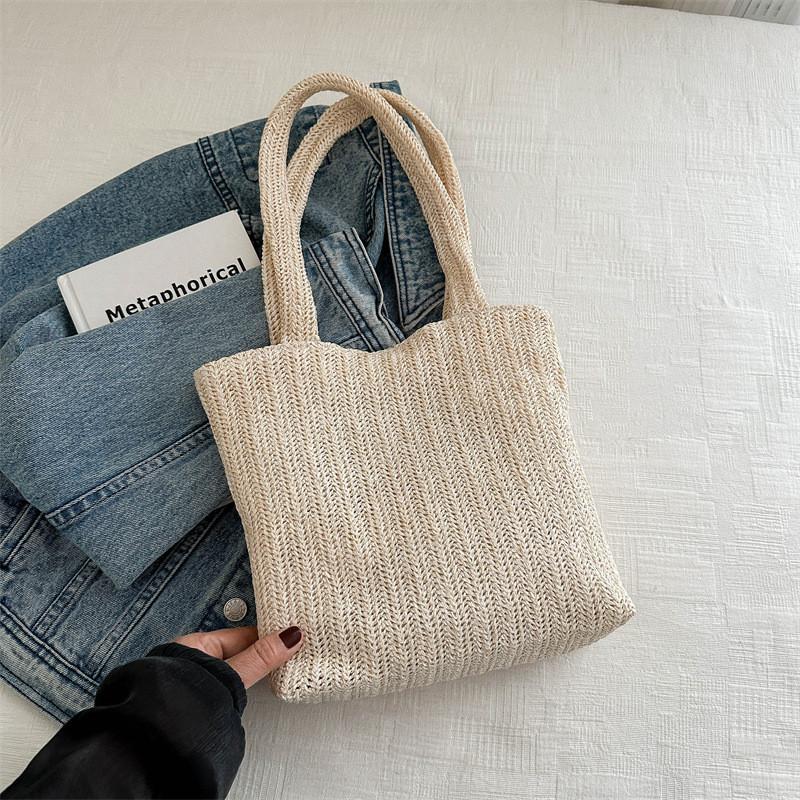 Stylish Woven Oversized Street Style Tote Bag 2024 Spring New All-match Shoulder Bag Korean Ins Bag