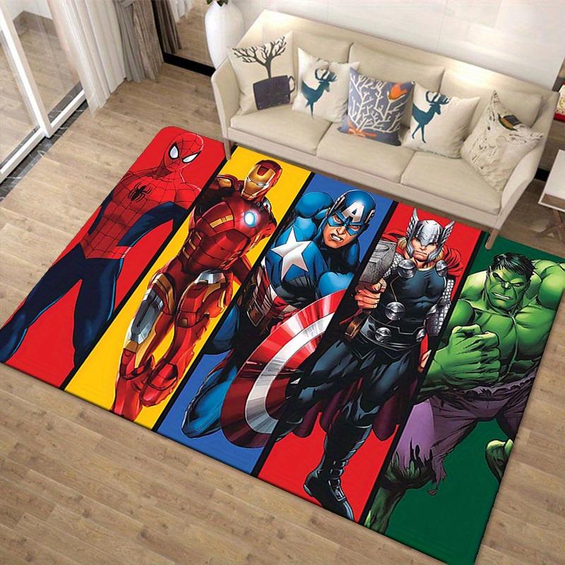 1pc Marvel Avengers Super Heroes Area Rug, Non Slip Floor Mat, Cartoon Character Design, Soft Velvet, Room Decor, Washable