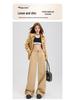 Women's American Loose Jeans: Autumn Belted Design, Slimming Straight-Leg, Wide-Leg Floor-Length Pants