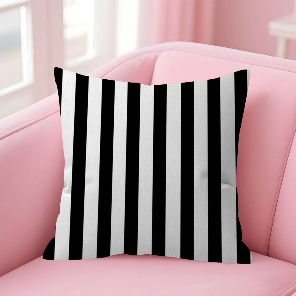 Black White Striped Geometric Rectangle Cushion Cover Polyester Sofa Cushions Decorative Throw Pillows Decoration Pillowcover