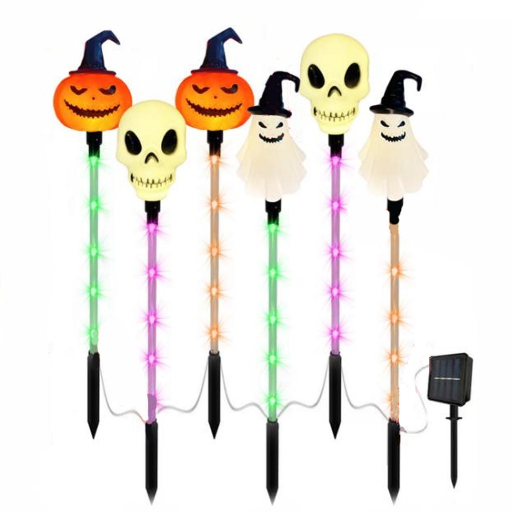 Solar Halloween Garden Lights – 6-Pack Waterproof LED & Stakes, Auto On/Off, 8-Hour Glow, Spooky Yard Decor For Trick-or-Treat