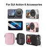 Tempered Glass Film + Silicone Case for DJI OSMO Action 6 Storage Bag Case Box HD Screen Protector for DJI ACTION 6