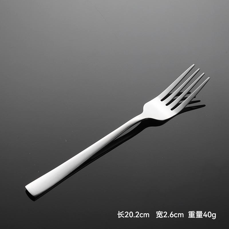 Sada příborů 410 nerezová ocel C007 čtvercová rukojeť západní jídlo nůž, vidlička a lžíce nádobí 5 hlavních částí zrcadlově leštěné hotel