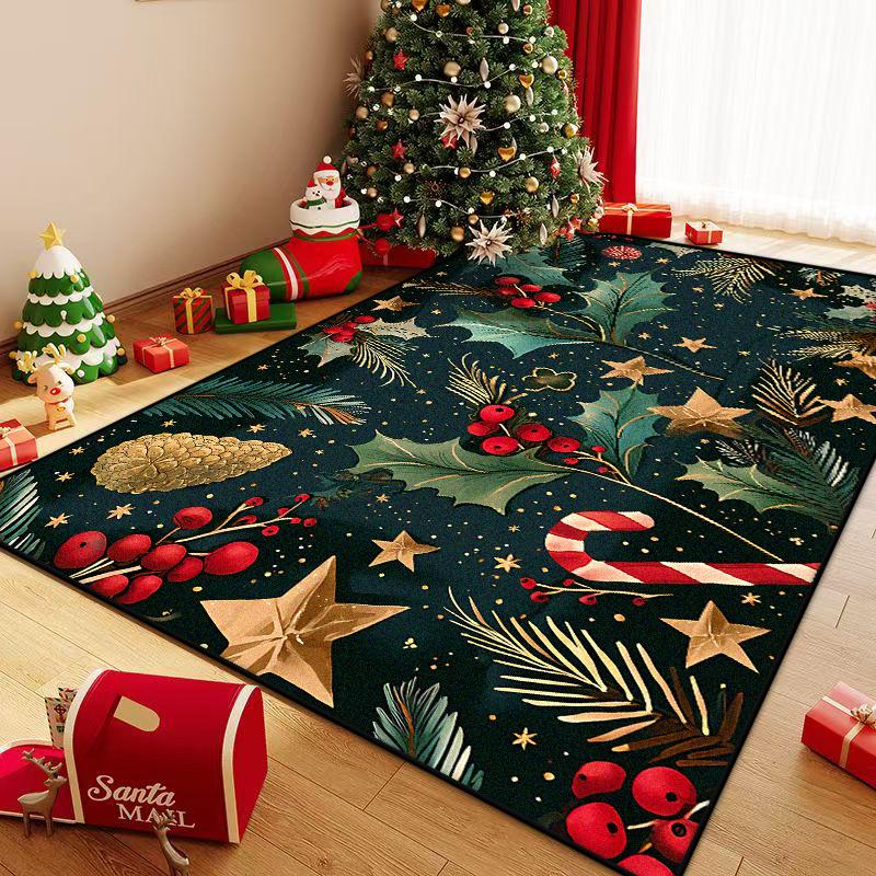 Christmas Modern CARPET FOR LIVE ROOM Luxury Home Decoration Bedroom Large Area Rugs Washable Antiskid Lounge Floor Mats Bedside