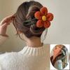Flower Hair Clip Plush Hair Large Hair Clip Half-up Hair Clip Large Flower Wool Jkl695