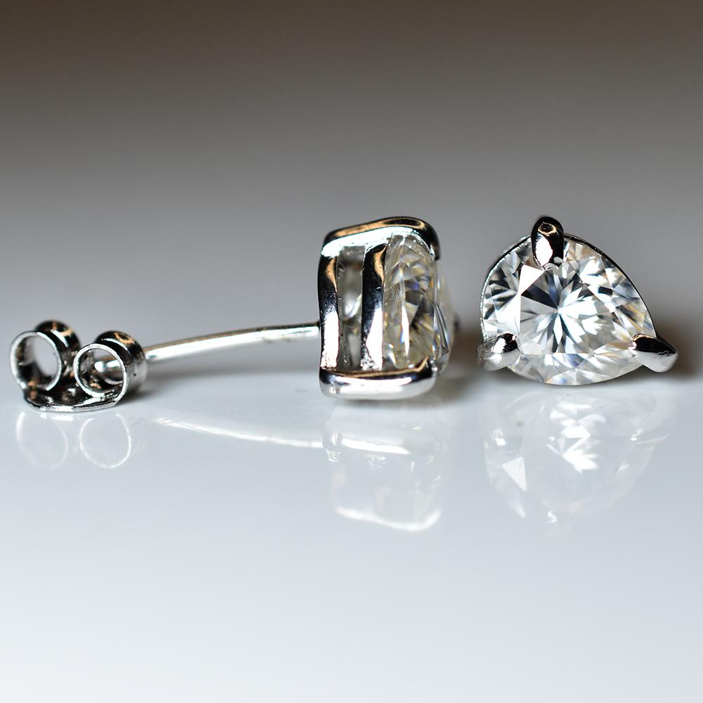 CERTIFIED Pear Cut Synthetic Moissanite 14.30 Ct Stone Earring Pair Gift For Her MY.ER-23-NS