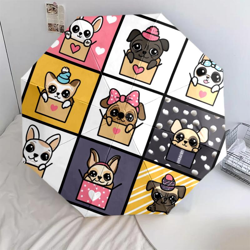 

Cartoon Animals pattern, automatic folding umbrella, portable and foldable design, 8 ribs, a Christmas or birthday gift.