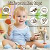 Wooden Musical Instruments for Toddlers, Montessori Musical Toy, Percussion Set with Maracas, Trumpet, Castanets, Birthday Gift