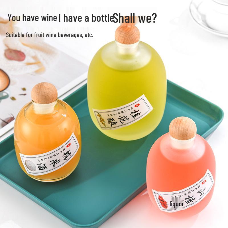 250ml Frosted Transparent Glass Wine Bottle for Homebrew Infusions