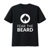 Fear The Beard Funny Schnauzer Lover T Shirt For Dog Lovers Fun Vintage Stretched Streetwear Breathable Fashion Soft