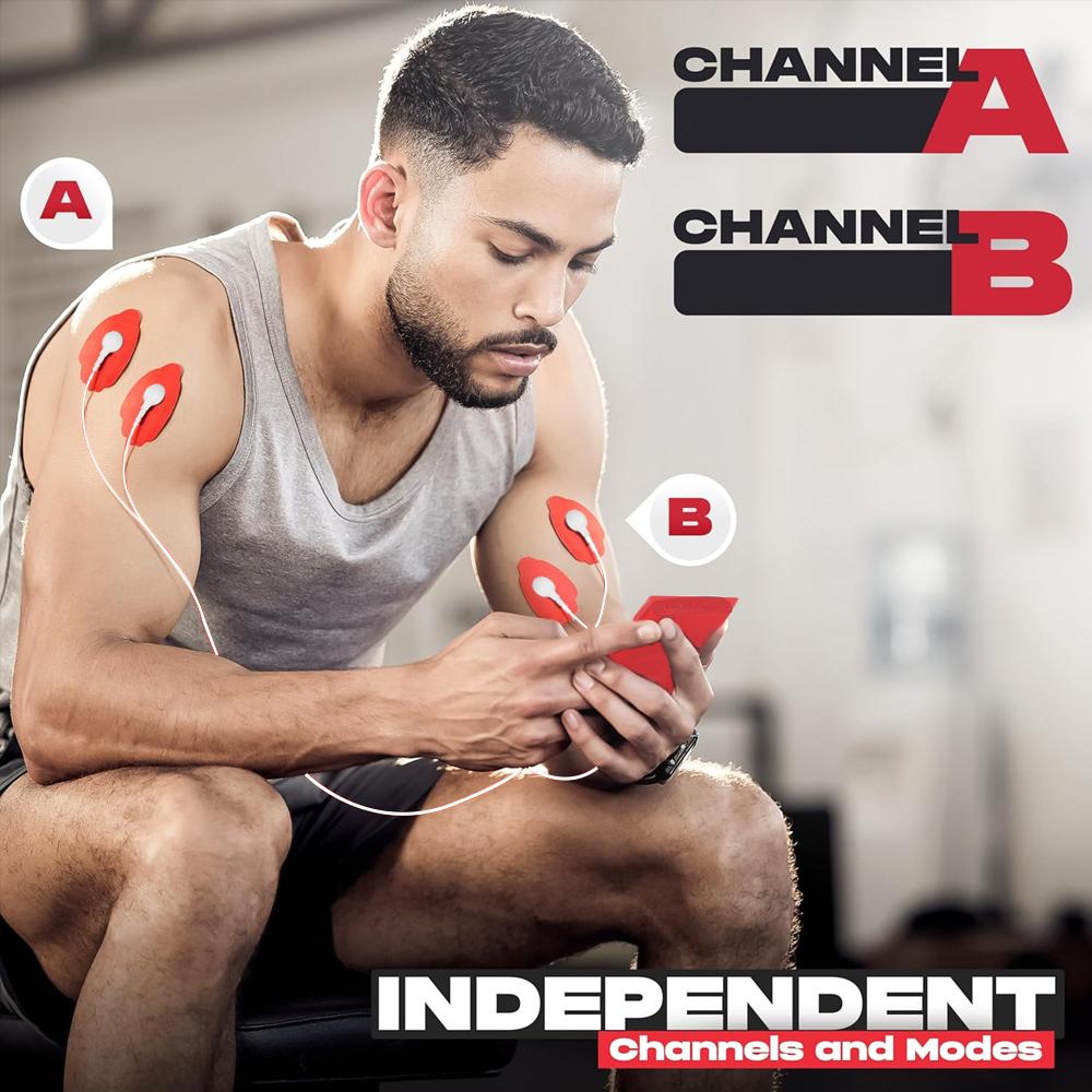 TENS Meridian Massager EMS Multifunctional Massager with 12 Modes and 36 Levels of Intensity Timed Dual Channel Output Massager