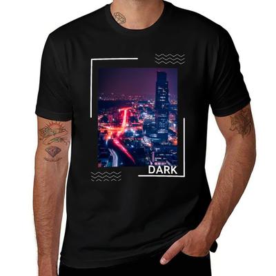 Dark City Landscape Tshirt Art Pattern Printed Casual Top