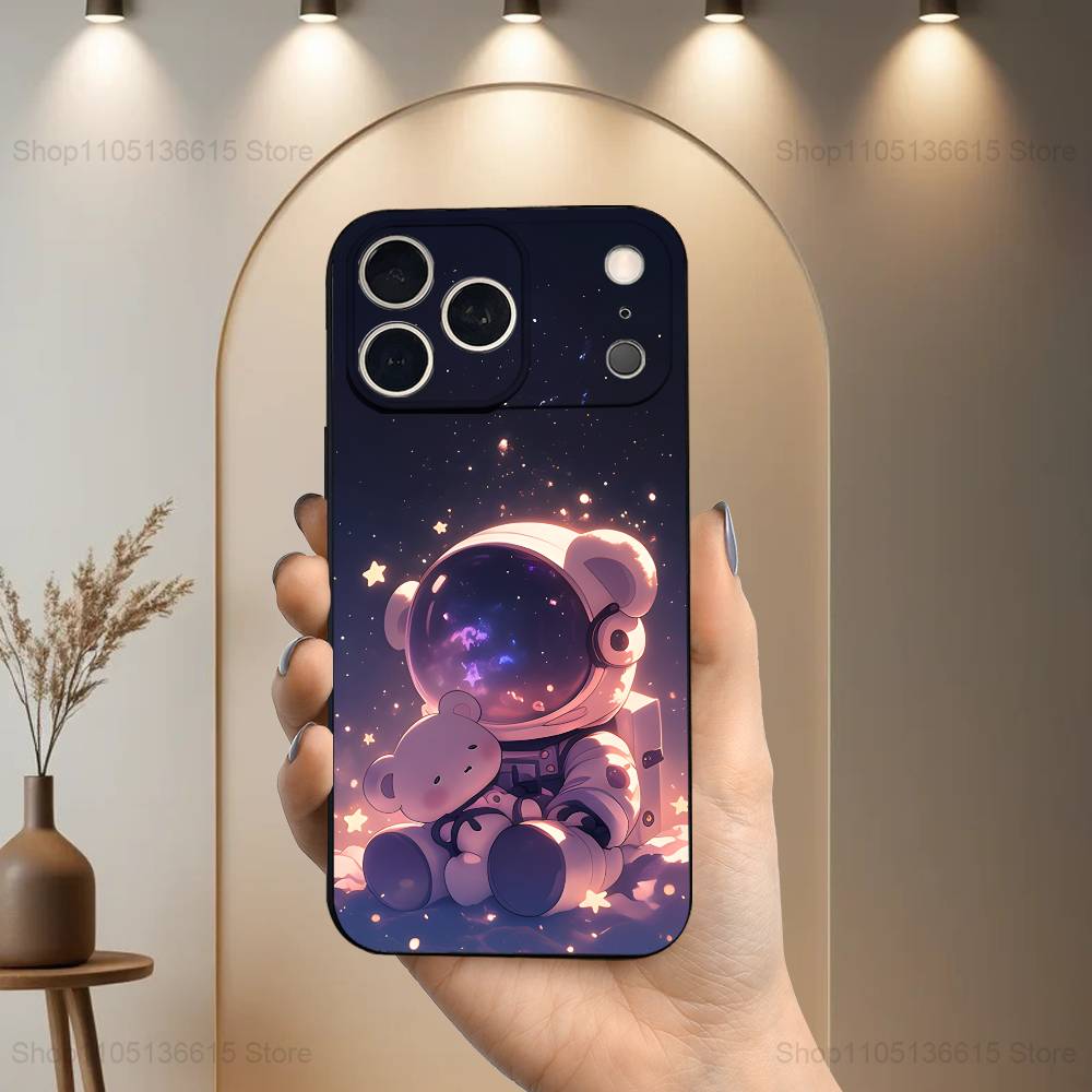 

Мультяшный Космонавт Космический Чехол Для iPhone 15,16,12,14,17,13,11,Plus,Pro Max,8,7,XR,SE,XS,X,Mini,Мягкий Силикон Черный iPhoneXR