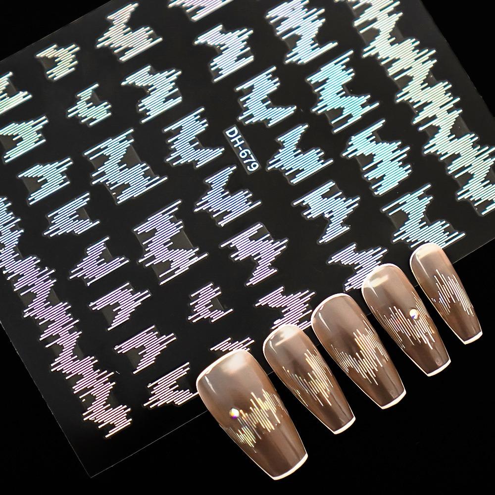 

Золотые/серебристые светоотражающие наклейки для ногтей, милые наклейки для ногтей, супер тонкие полоски для ногтей для женщин/девочек