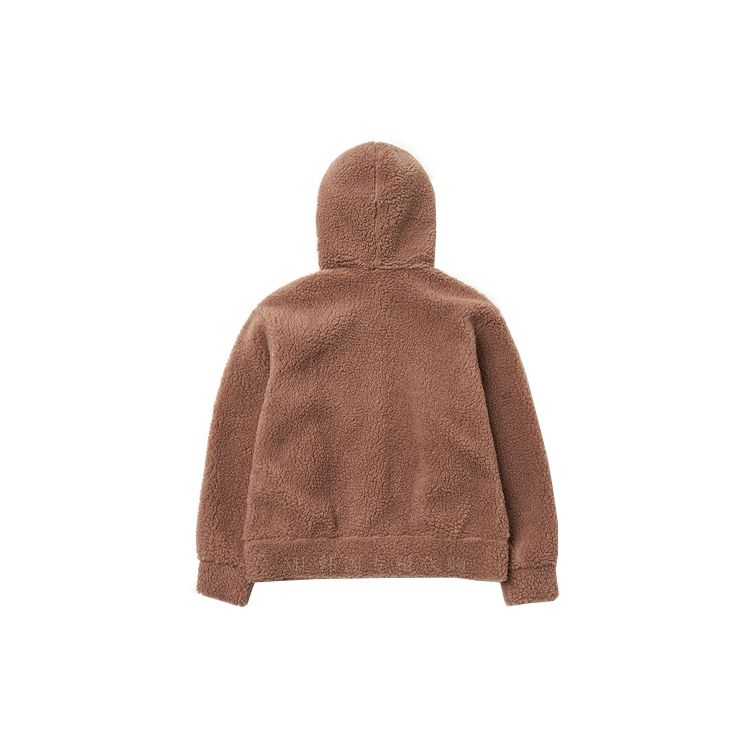 MLB New York Yankees Logo Pattern Loose Lamb Fleece Lined Hooded Long Sleeve Zip Jacket Unisex jackets Brown 3AJPF0516-50BGD
