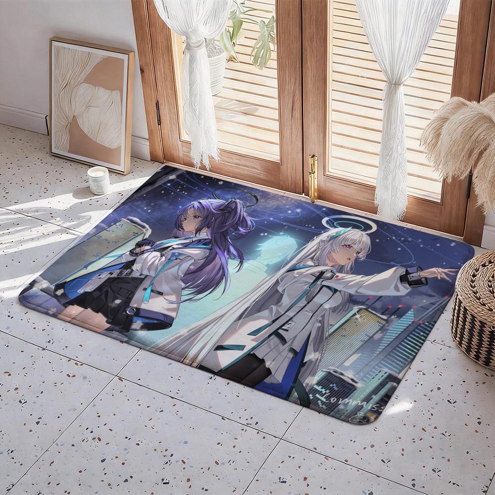 Game G Blue Archive Floor Mat Eco  Flannel Doormat Non Slip Odorless Indoor Floor Rug Soft Short Plush Home Mat