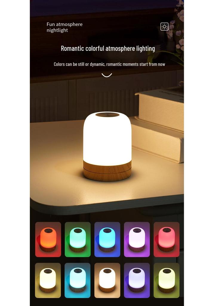 Rechargeable Portable 7-Color Night Light for Bedroom and Camping