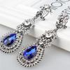Blue Rhinestone Fashion Jewellery Luxury Glitter Earrings Elegant Ornaments