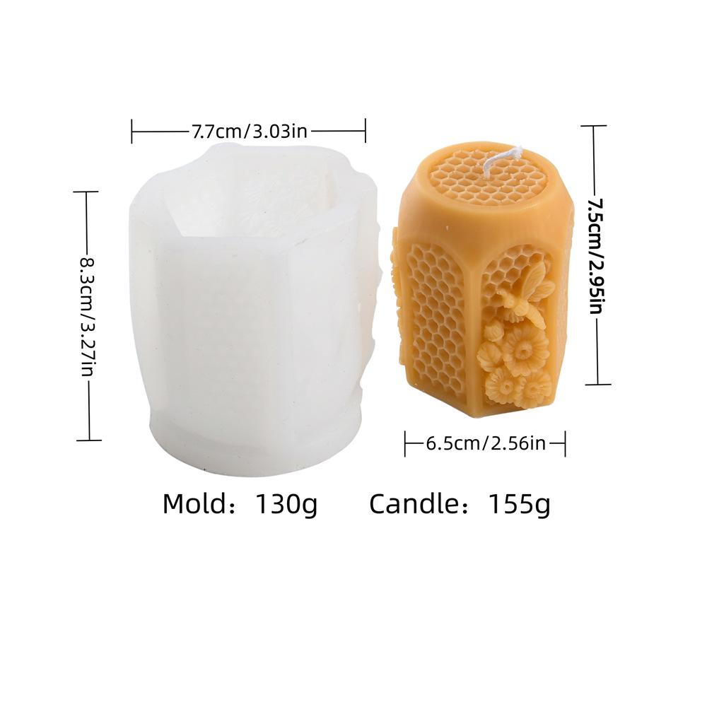 3D Hexagonal Beehive Candle Mold DIY Flying Bee Honeycomb Aromatherapy Gypsum Mold Bread and Candy Baking Tools