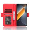 For TECNO Pova 6 Pro 5G LI9 Leather Case Multiple Card Slots Phone Cover -  Red