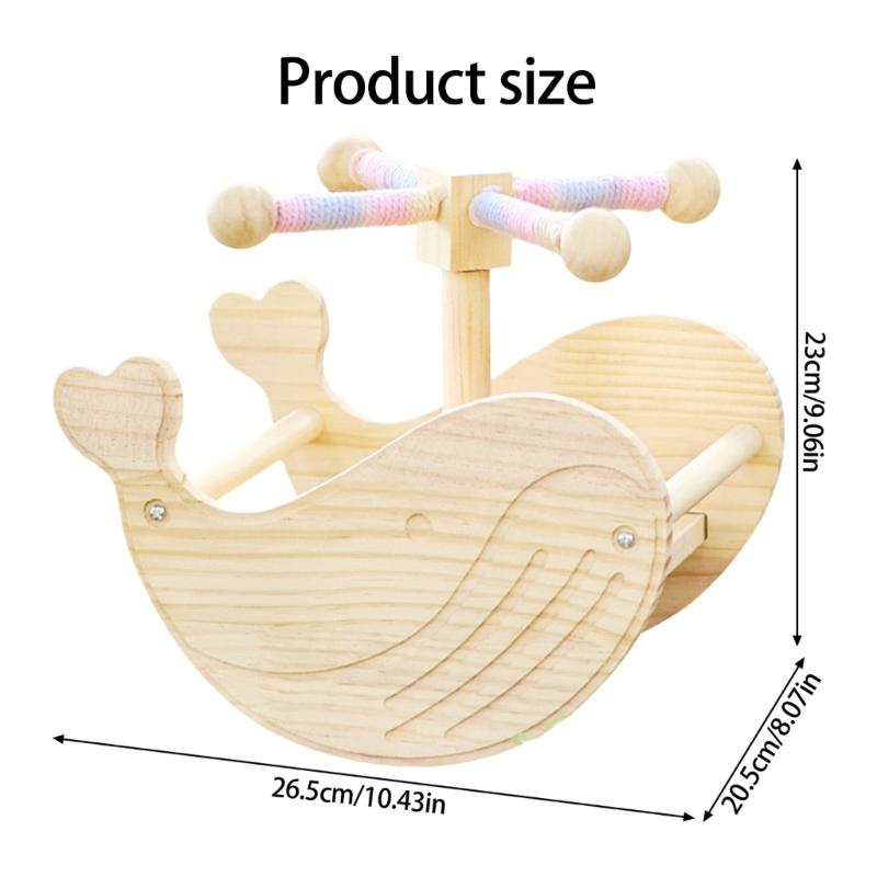 Bird Rocking Stand with Rotating Windmill Whale Rocker Perch Exercise Toy for Parrots Enrichment and Interaction Fun