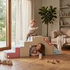 2-Piece Foam Building Blocks for Toddlers with Removable Covers, Indoor Climbing and Crawling Play Set, Blue