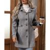 Autumn Winter Women's Fashion Flattering Loose-Fit Notched Lapel Single-Row Multi-Button Mid-Length Wool Blazer
