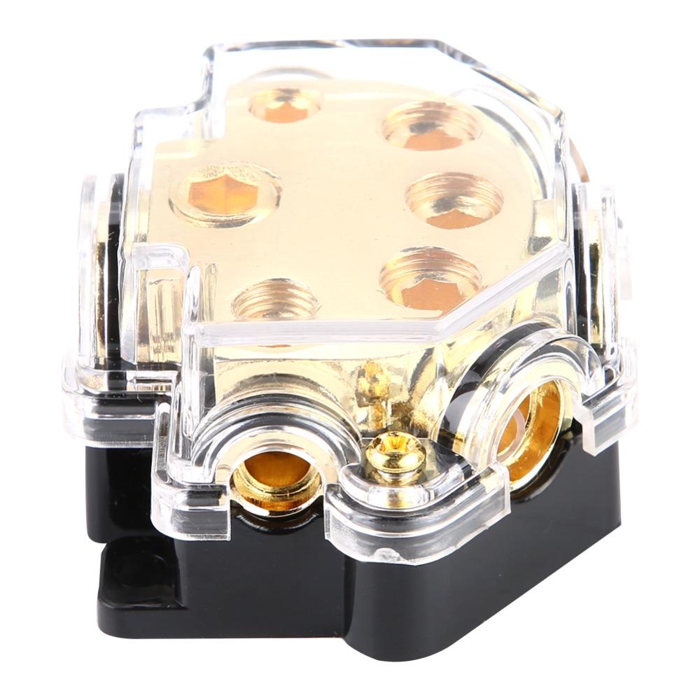 1 in 5 Way Out Power Distributor Block Outlet 1 * 2GA+2*4GA+2*8GA Fuse Holder  Automobile Vehicle