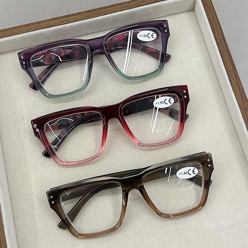 Mote Stor Innfatning Lesebriller Vintage Firkantet Anti-Blå Lys Plus Dioptri Briller Menn Kvinner Trendy Langsynte Briller